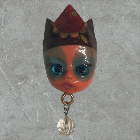 Handpainted Monster Fridge Magnet: Crowned Creepling Fae Goblin