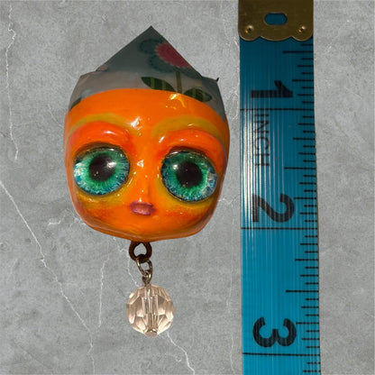 Handpainted Monster Fridge Magnet: Crowned Creepling Fae Goblin