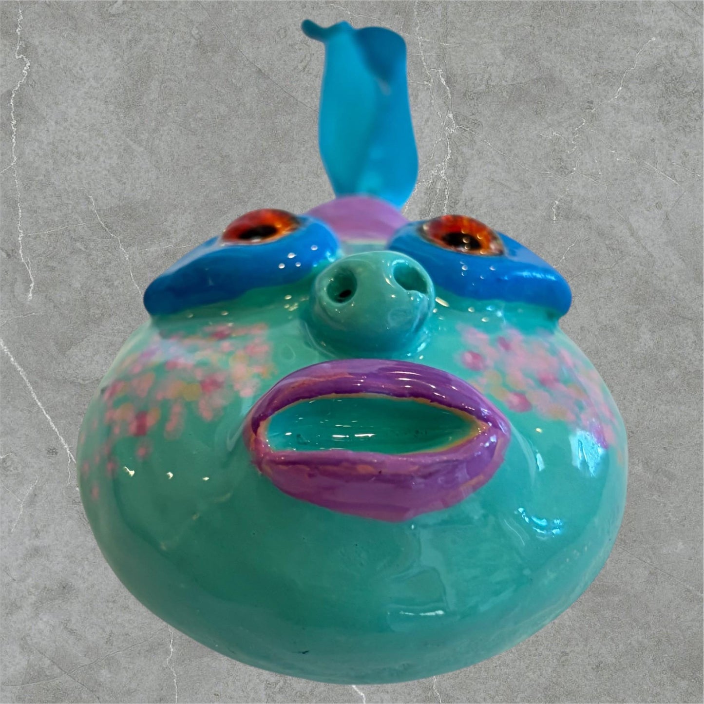 Whimsical Quirky Face Ornament Handmade Clay