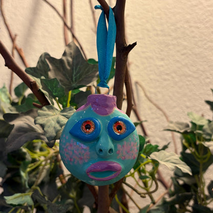 Whimsical Quirky Face Ornament Handmade Clay