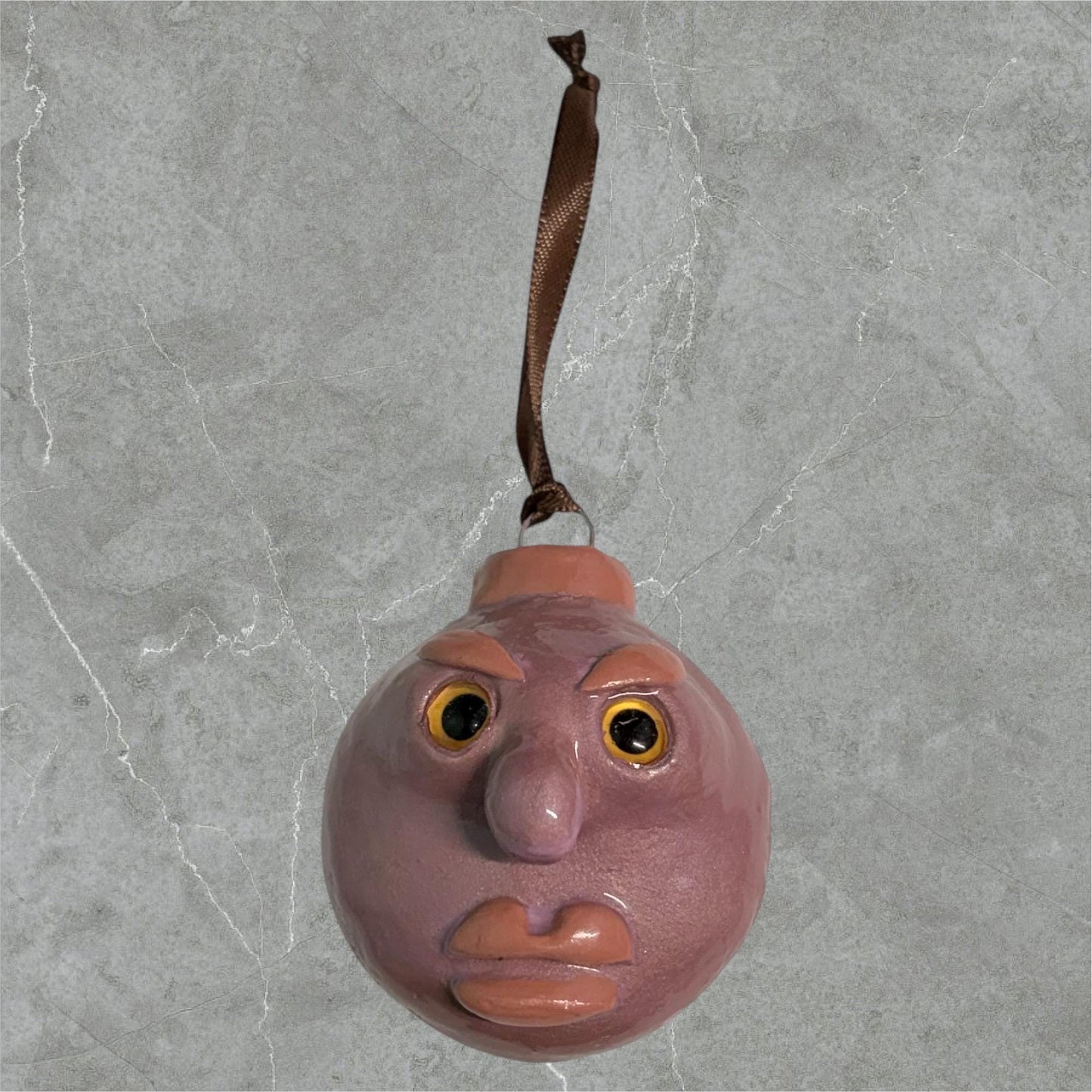 Whimsical Quirky Face Ornament Handmade Clay