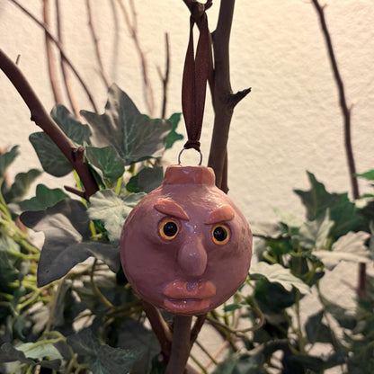 Whimsical Quirky Face Ornament Handmade Clay
