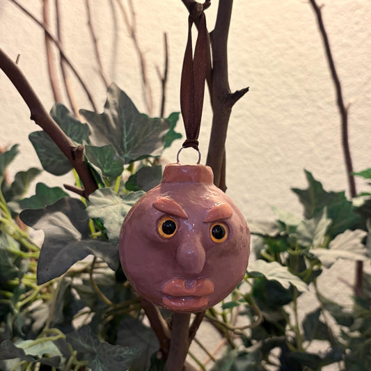 Whimsical Quirky Face Ornament Handmade Clay