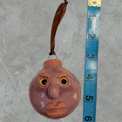 Whimsical Quirky Face Ornament Handmade Clay