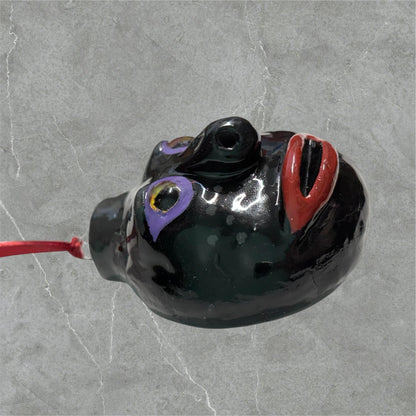Whimsical Quirky Face Ornament Handmade Clay