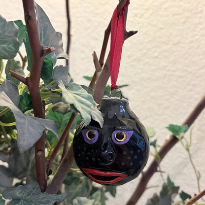 Whimsical Quirky Face Ornament Handmade Clay