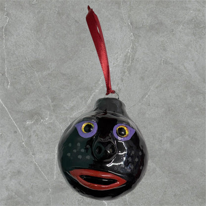Whimsical Quirky Face Ornament Handmade Clay