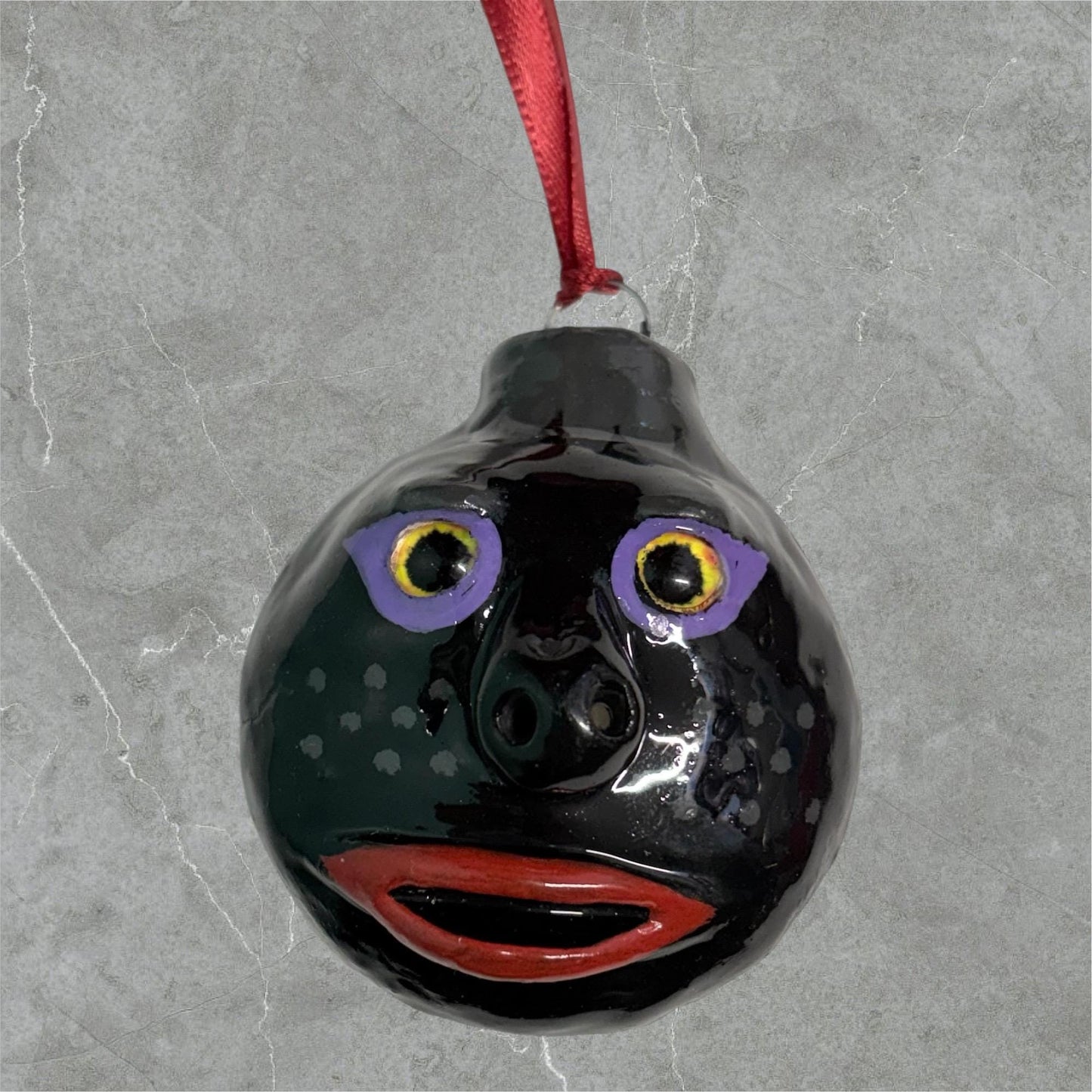 Whimsical Quirky Face Ornament Handmade Clay