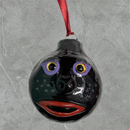 Whimsical Quirky Face Ornament Handmade Clay