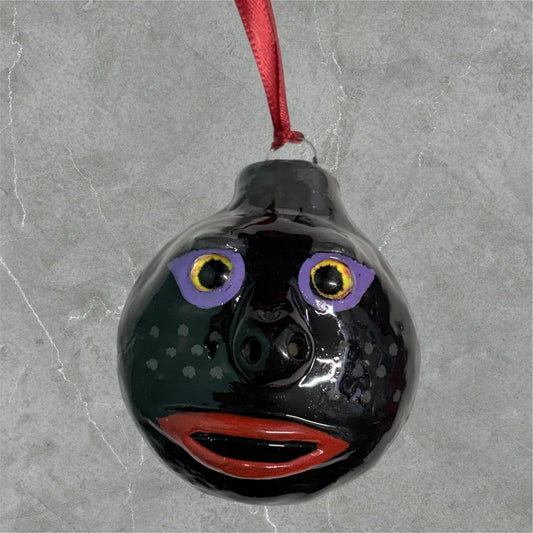 Whimsical Quirky Face Ornament Handmade Clay
