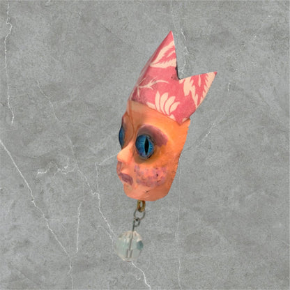 Handpainted Monster Fridge Magnet: Crowned Fae Goblin Kitchen Decor