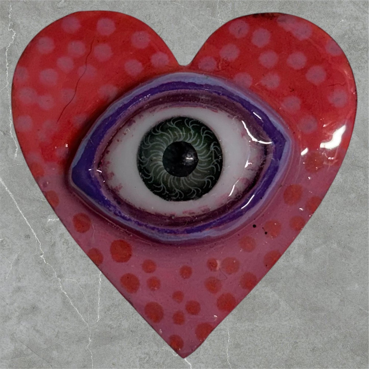 Handmade Creepling Heart Magnet: Quirky One-Eyed Sculpture, Collectible Gift  Monster