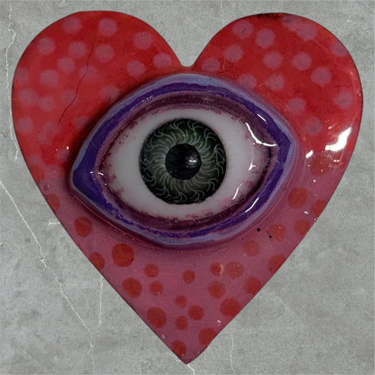 Handmade Creepling Heart Magnet: Quirky One-Eyed Sculpture, Collectible Gift  Monster