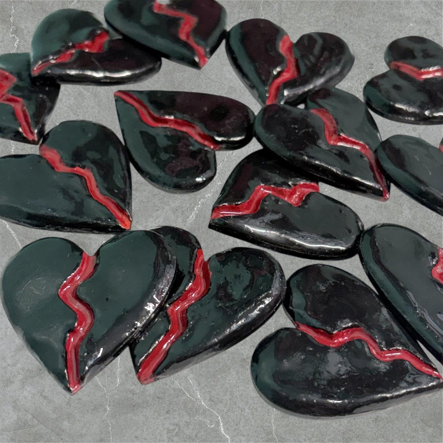 Handmade Black Broken Heart Magnet – Breakup Gift