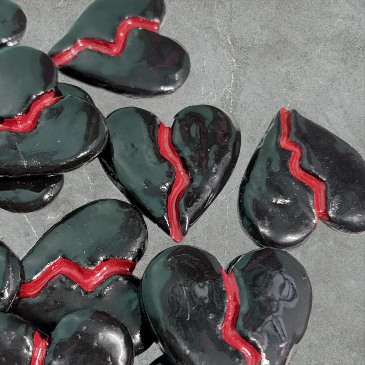 Handmade Black Broken Heart Magnet – Breakup Gift