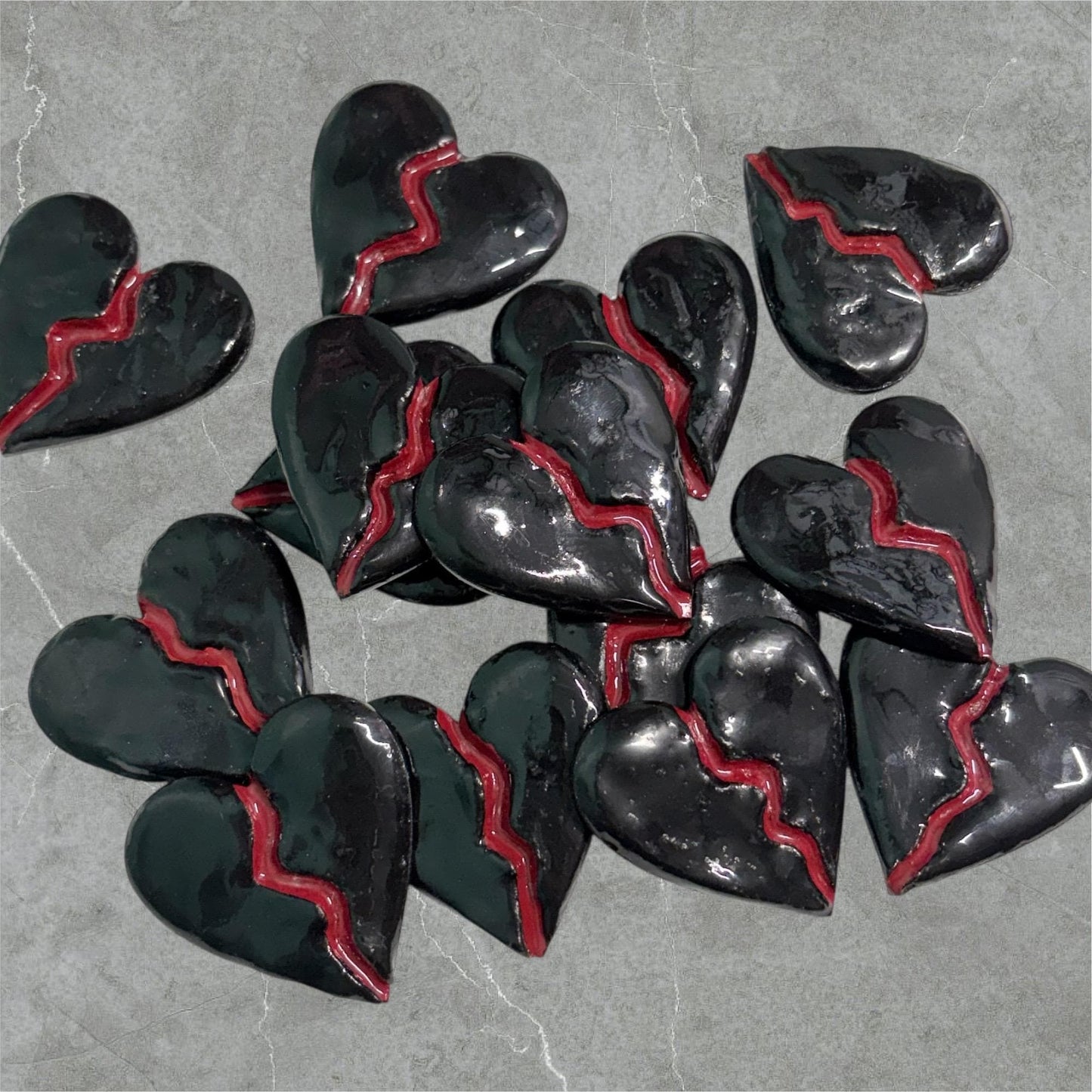 Handmade Black Broken Heart Magnet – Breakup Gift