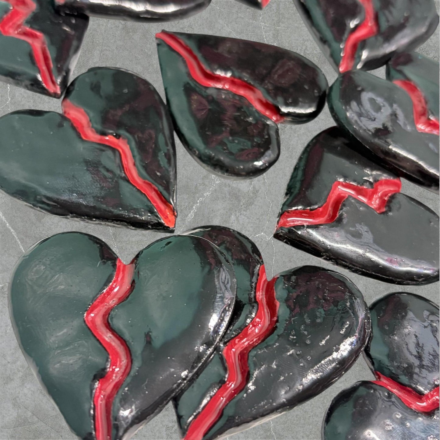 Handmade Black Broken Heart Magnet – Breakup Gift