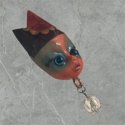 Handpainted Monster Fridge Magnet: Crowned Creepling Fae Goblin