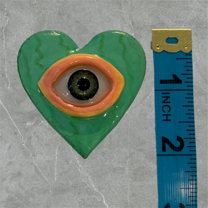 Handmade Creepling Heart Magnet: Quirky One-Eyed Sculpture, Collectible Gift  Monster