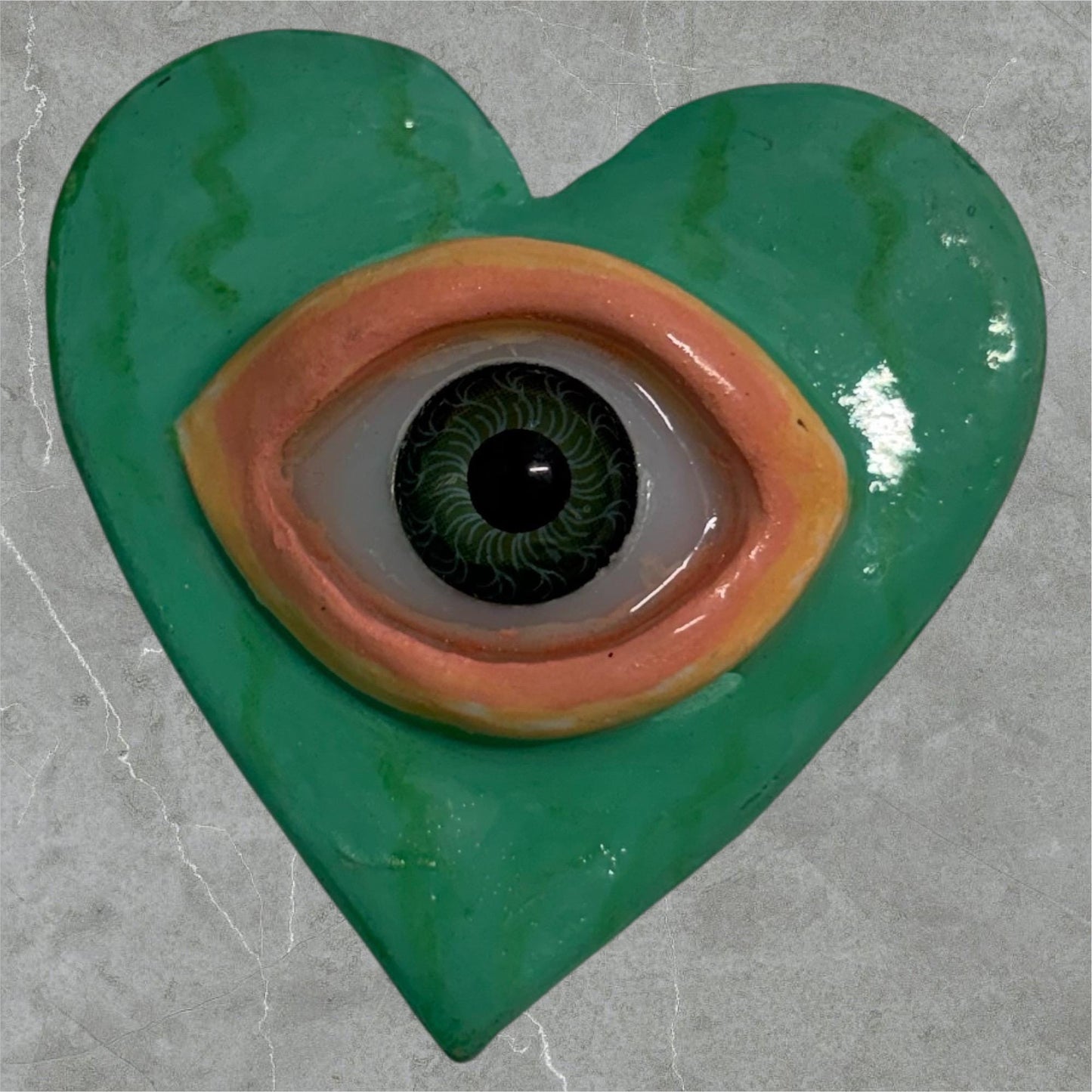 Handmade Creepling Heart Magnet: Quirky One-Eyed Sculpture, Collectible Gift  Monster