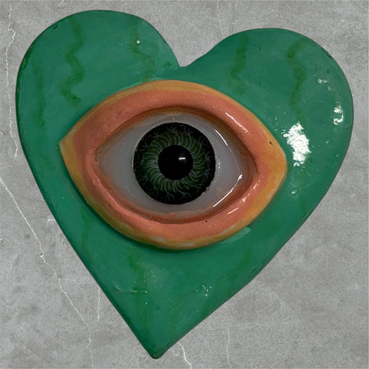 Handmade Creepling Heart Magnet: Quirky One-Eyed Sculpture, Collectible Gift  Monster
