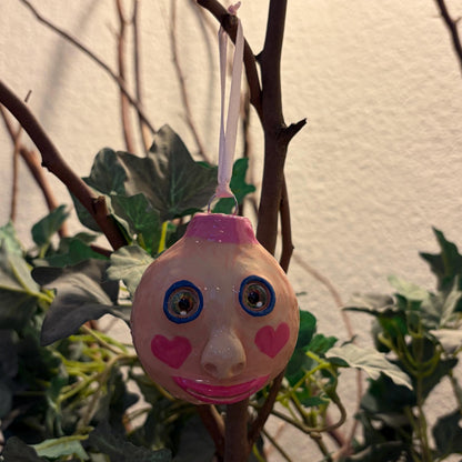 Whimsical Quirky Face Ornament Handmade Clay