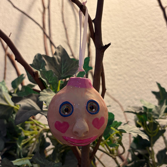 Whimsical Quirky Face Ornament Handmade Clay