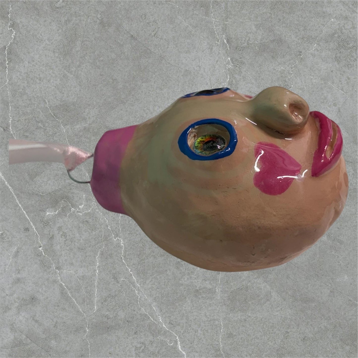 Whimsical Quirky Face Ornament Handmade Clay