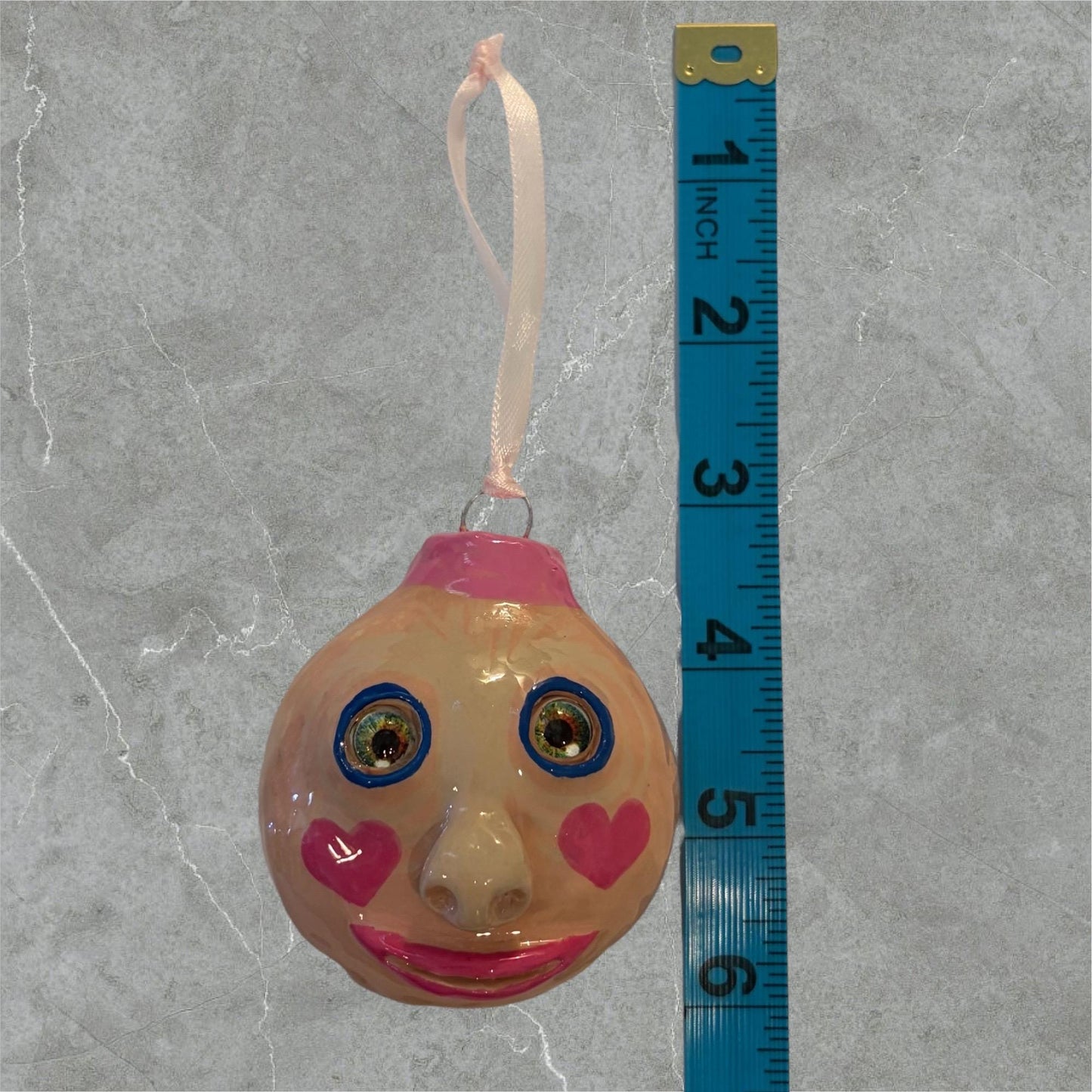 Whimsical Quirky Face Ornament Handmade Clay