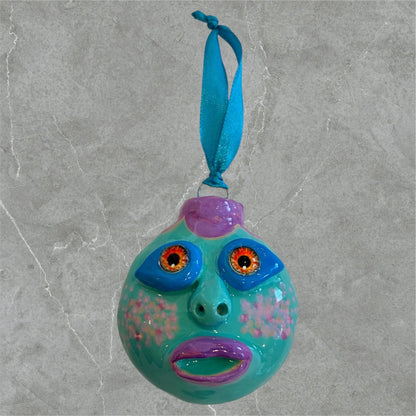 Whimsical Quirky Face Ornament Handmade Clay