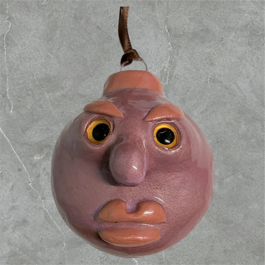 Whimsical Quirky Face Ornament Handmade Clay