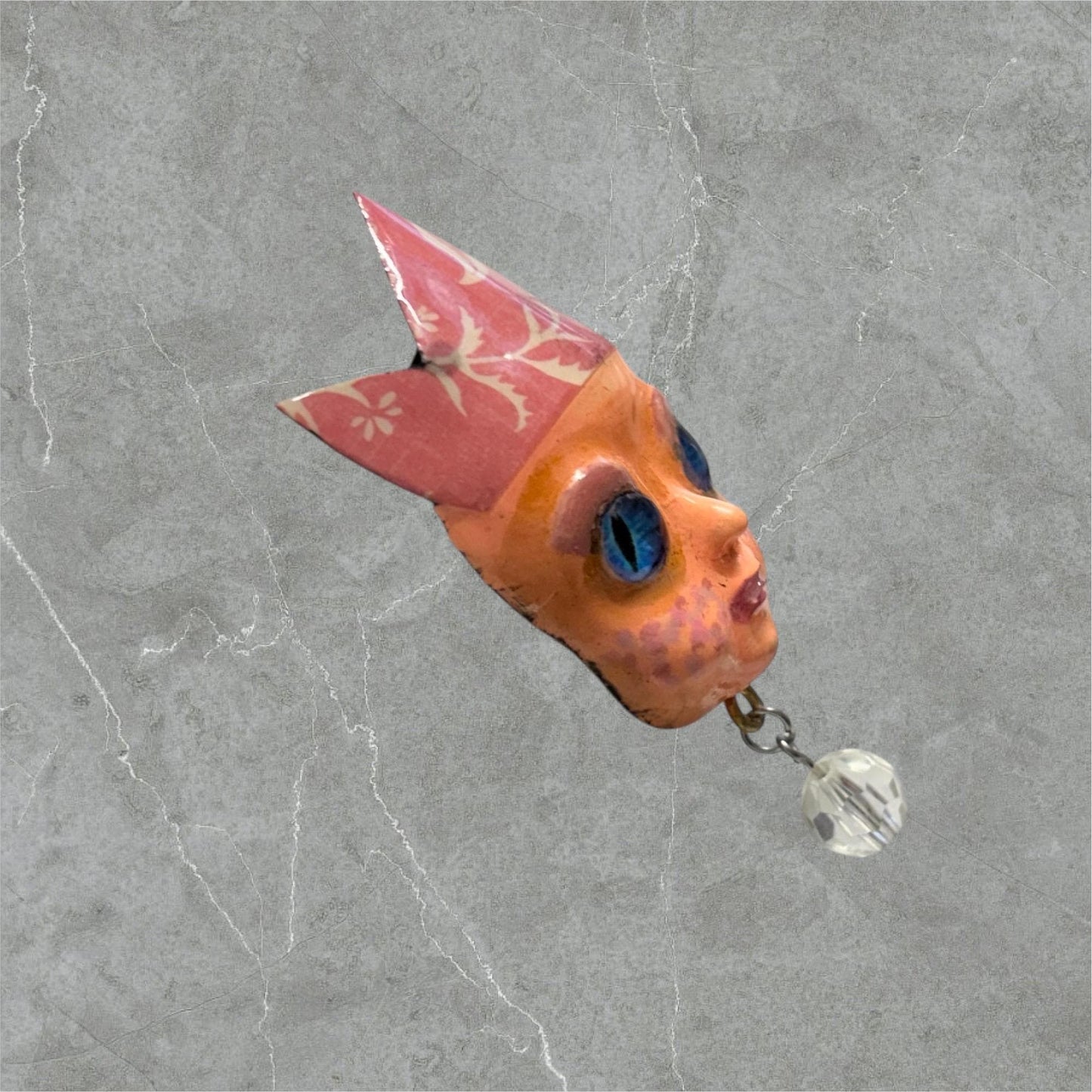 Handpainted Monster Fridge Magnet: Crowned Fae Goblin Kitchen Decor