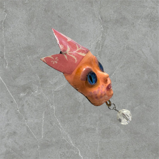 Handpainted Monster Fridge Magnet: Crowned Fae Goblin Kitchen Decor