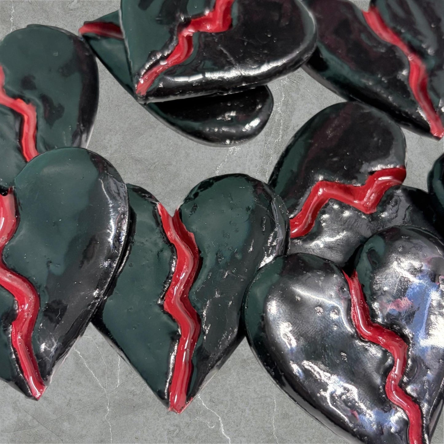 Handmade Black Broken Heart Magnet – Breakup Gift