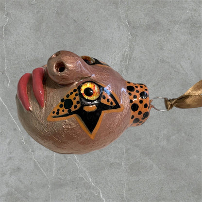 Whimsical Quirky Face Ornament Handmade Clay