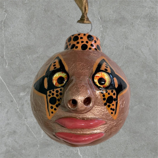 Whimsical Quirky Face Ornament Handmade Clay
