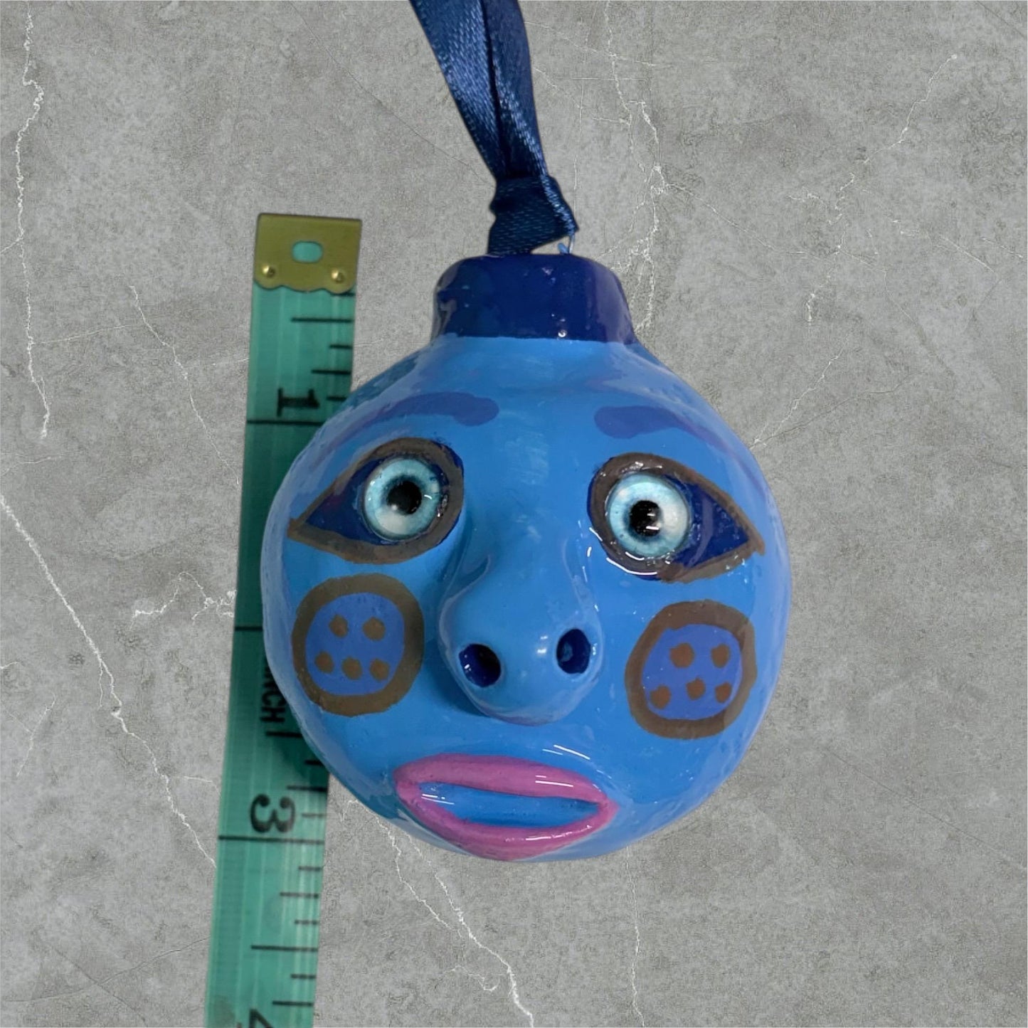 Whimsical Quirky Face Ornament Handmade Clay