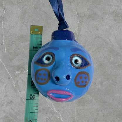 Whimsical Quirky Face Ornament Handmade Clay