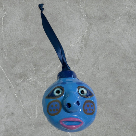 Whimsical Quirky Face Ornament Handmade Clay