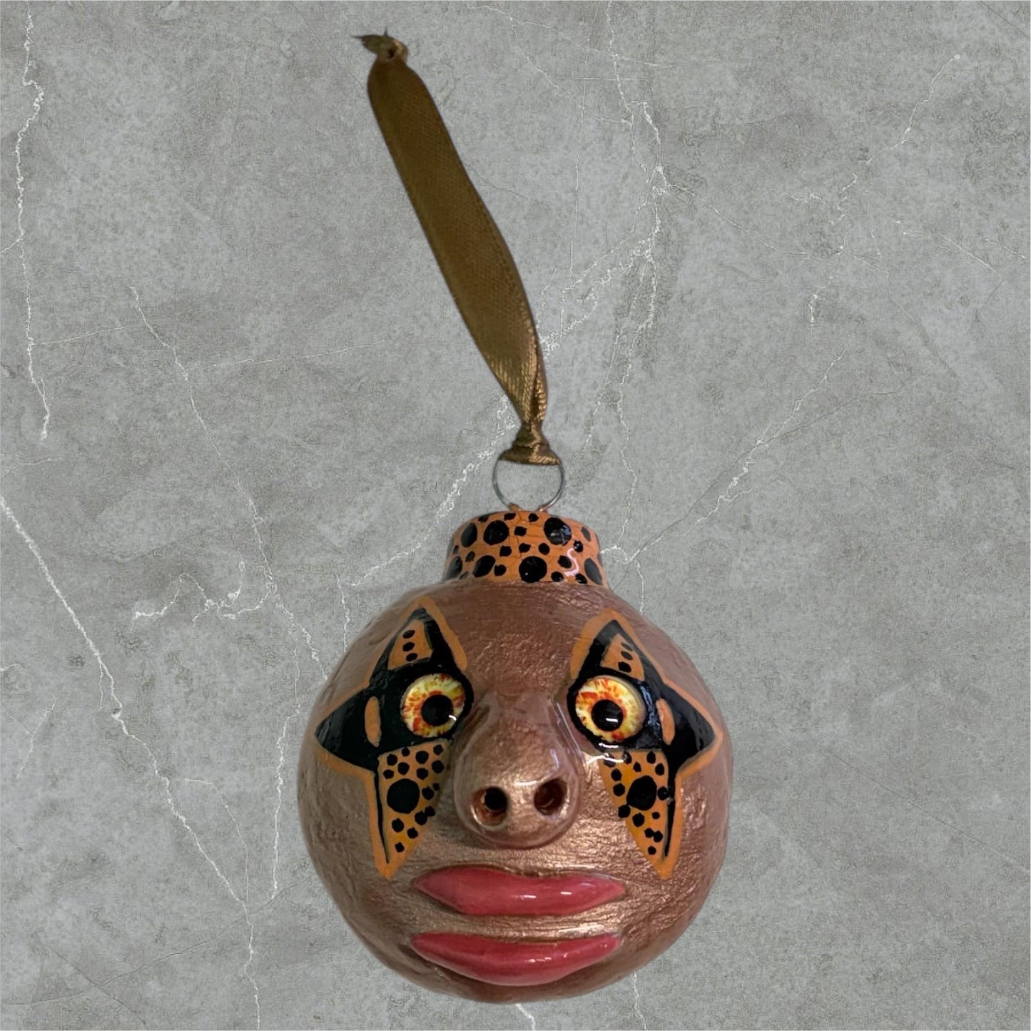 Whimsical Quirky Face Ornament Handmade Clay