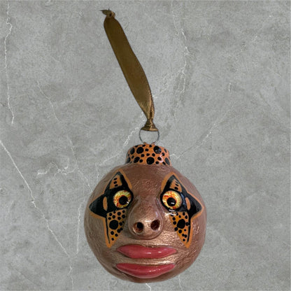 Whimsical Quirky Face Ornament Handmade Clay