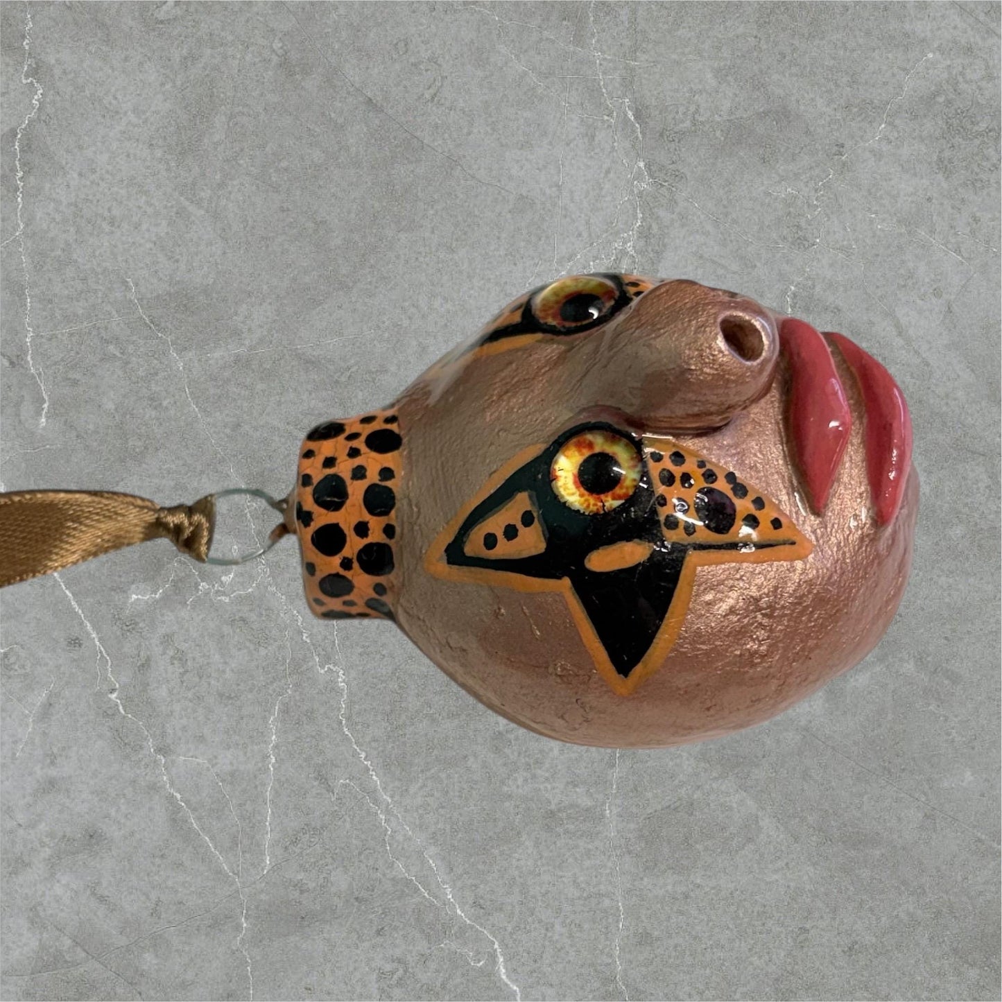 Whimsical Quirky Face Ornament Handmade Clay