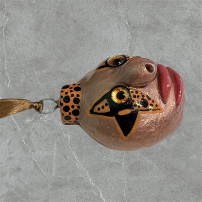 Whimsical Quirky Face Ornament Handmade Clay