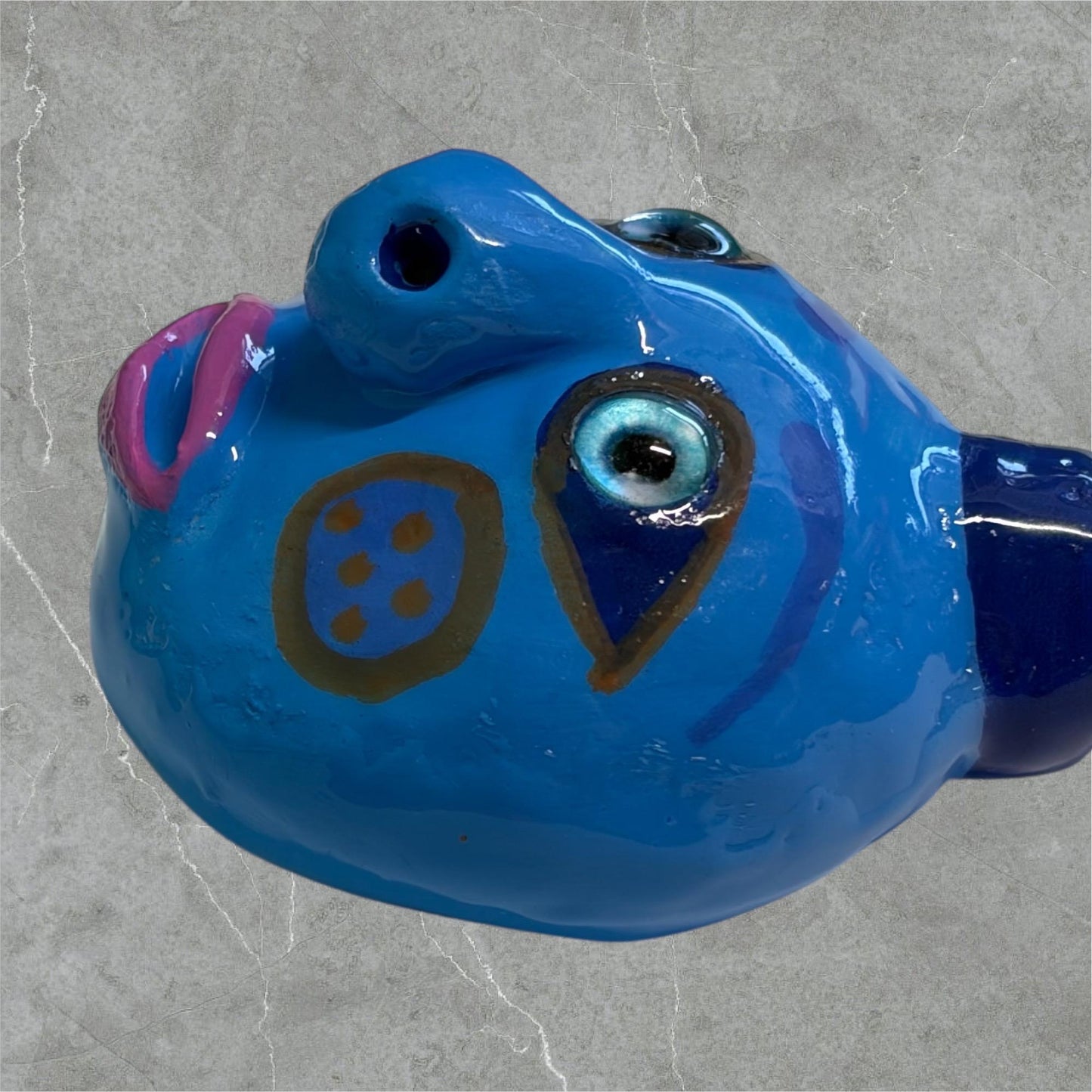 Whimsical Quirky Face Ornament Handmade Clay