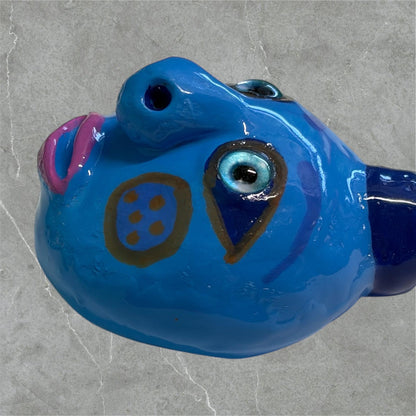 Whimsical Quirky Face Ornament Handmade Clay