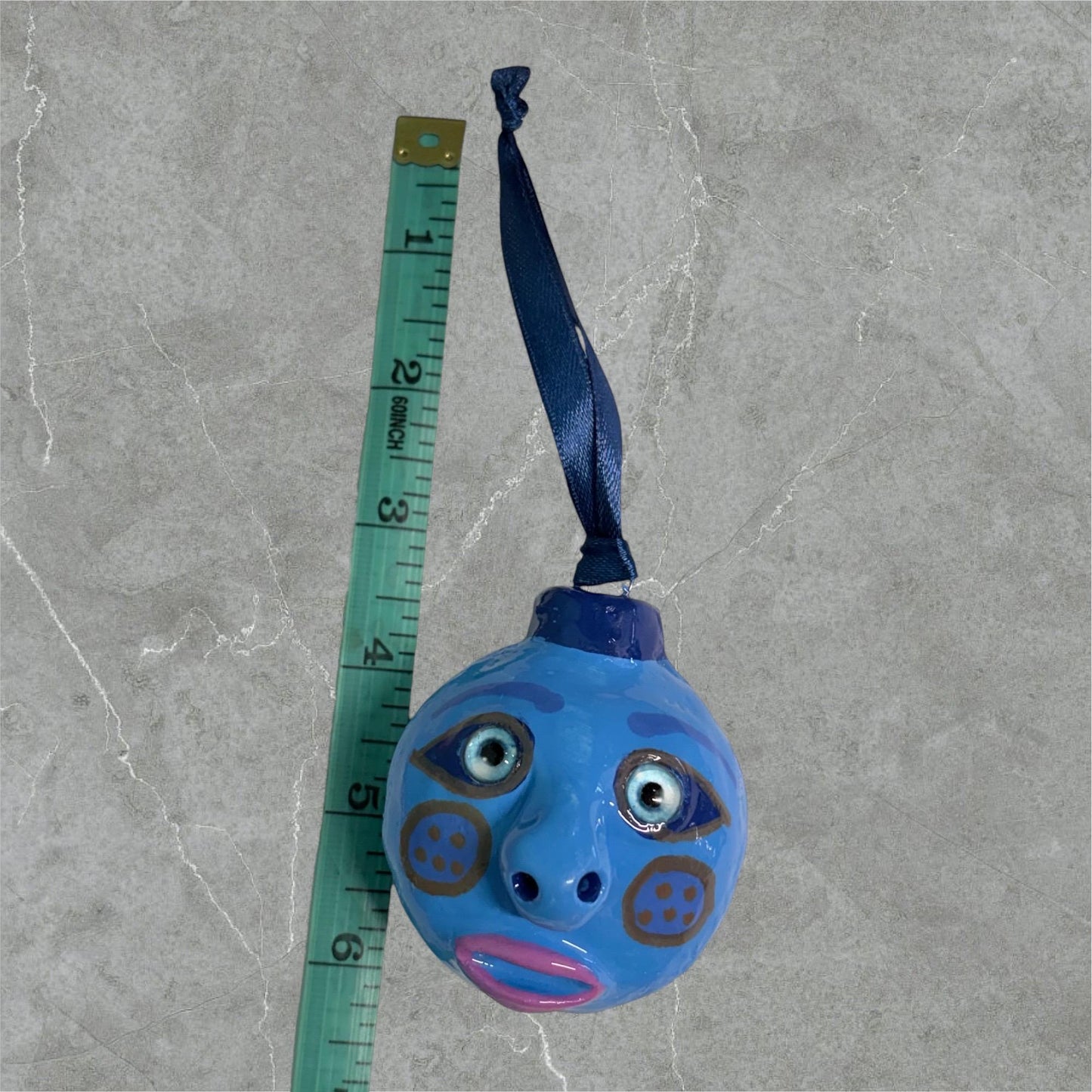 Whimsical Quirky Face Ornament Handmade Clay