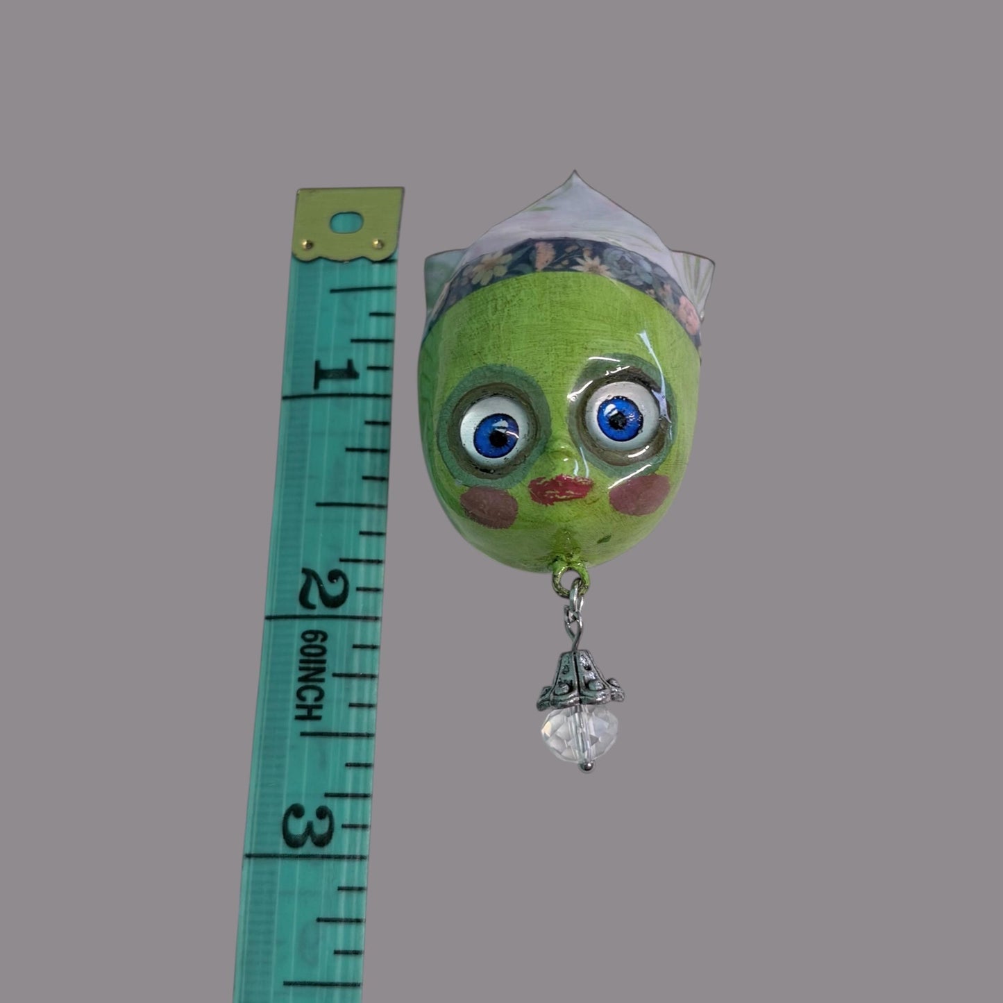 Handpainted Monster Fridge Magnet: Crowned Creepling Fae Goblin