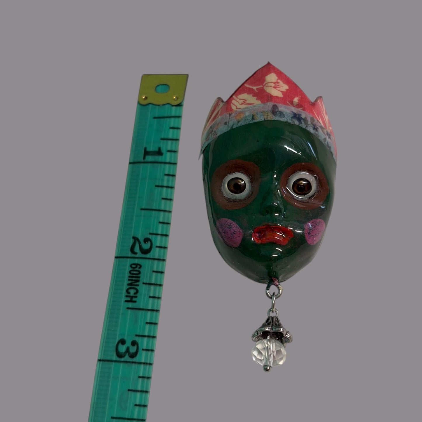 Handpainted Monster Fridge Magnet: Crowned Creepling Fae Goblin