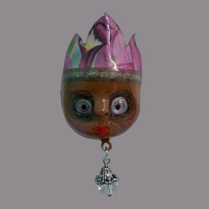Handpainted Monster Fridge Magnet: Crowned Creepling Fae Goblin