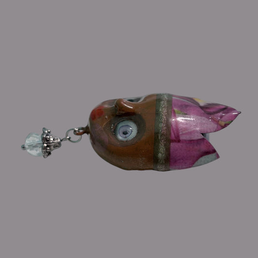 Handpainted Monster Fridge Magnet: Crowned Creepling Fae Goblin